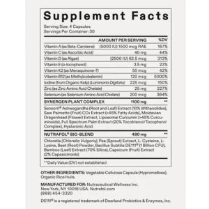 Nutrafol Womans Vegan Supplement Facts